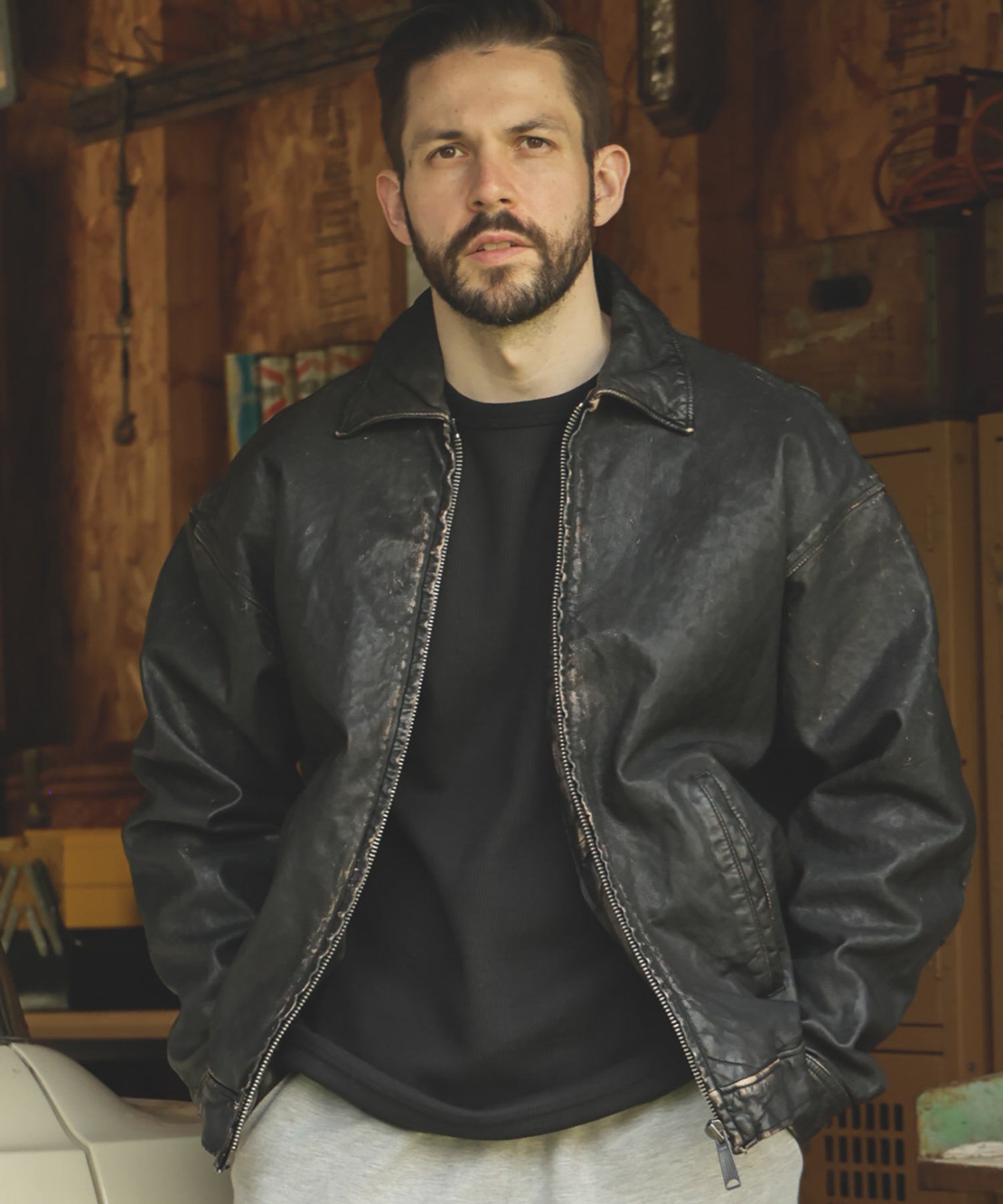 mr.olive レザージャケット 茶 ミスターオリーブ g-1 フライト