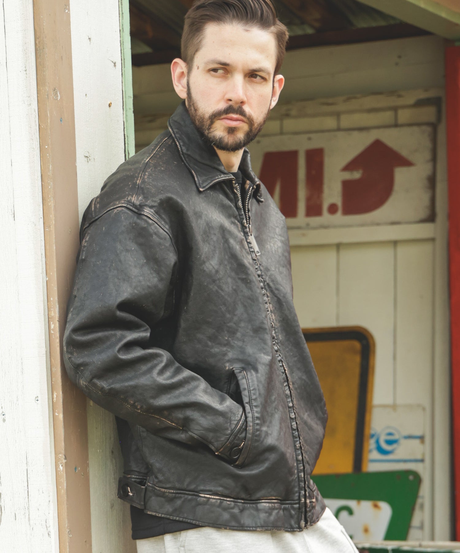 VINTAGE CRAFT SHEEP LEATHER / OVERSIZE RIDERS / M253122 – MR