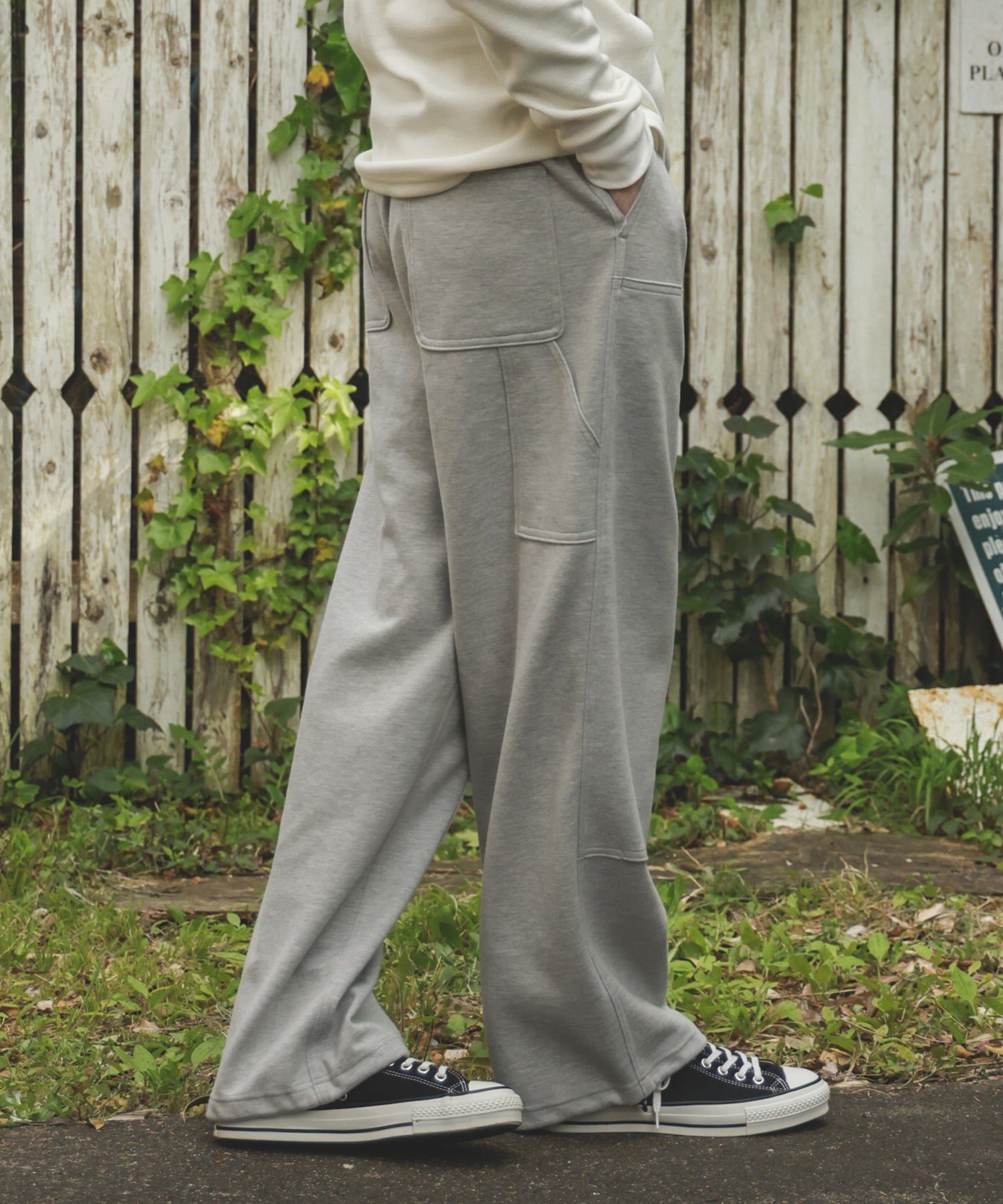 NEEDLE PUNCH KNIT / DOUBLE KNEE EASY PANTS / M253133