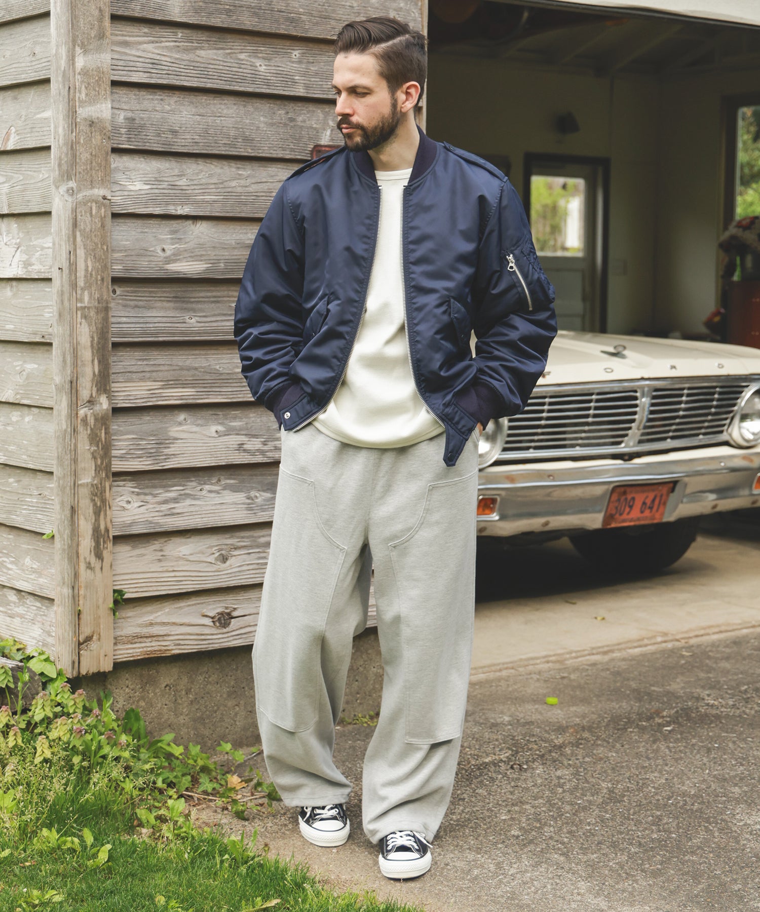 NEEDLE PUNCH KNIT / DOUBLE KNEE EASY PANTS / M253133
