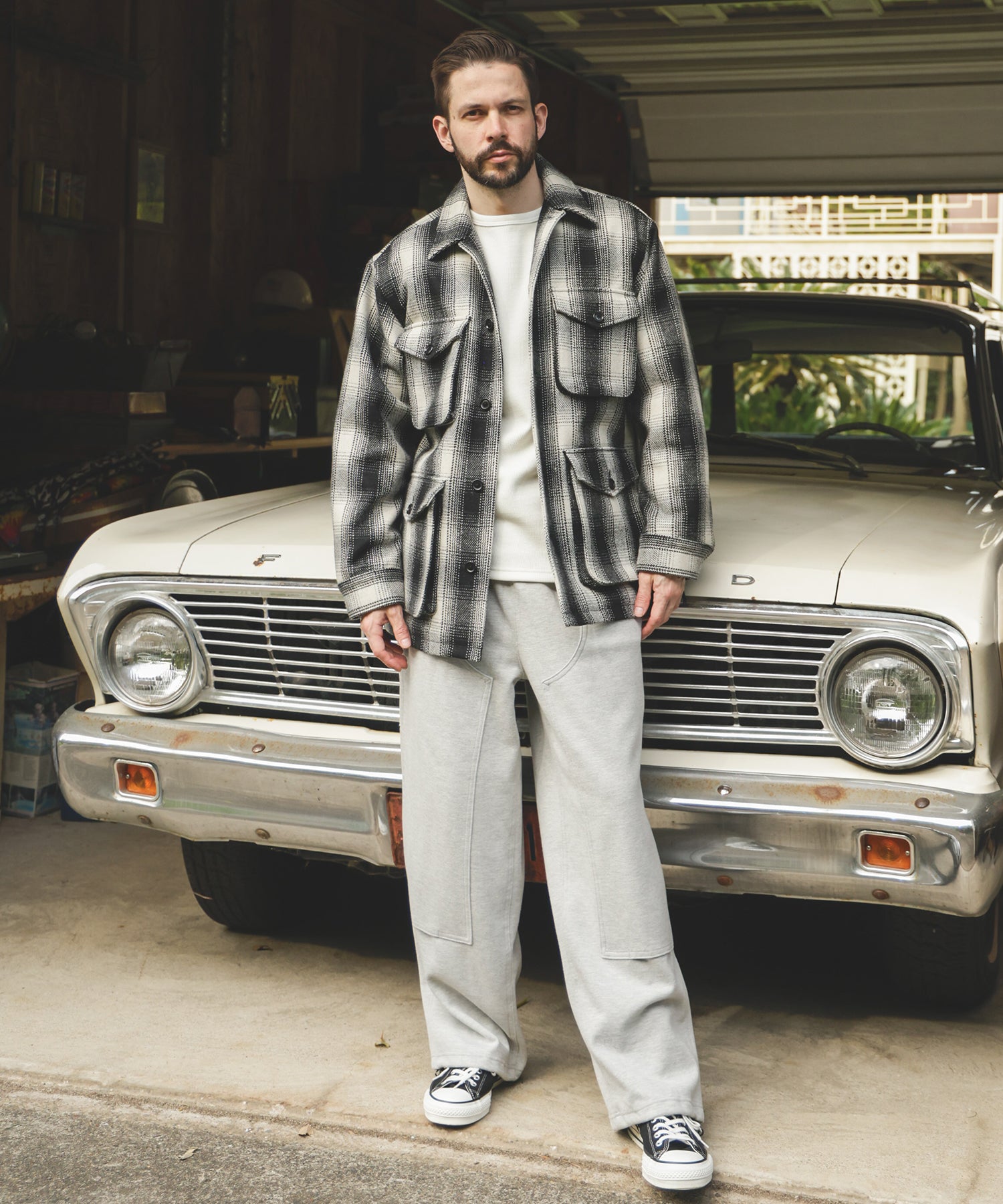 NEEDLE PUNCH KNIT / DOUBLE KNEE EASY PANTS / M253133