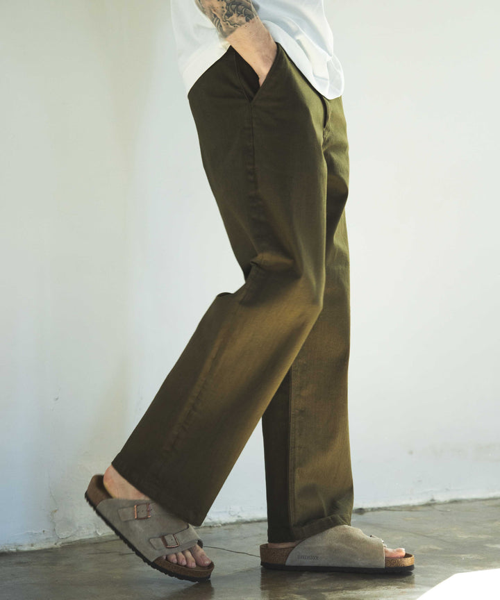 SUPER STRETCH DENIM / SILICON DYED WIDE STRAIGHT PANTS / M233107