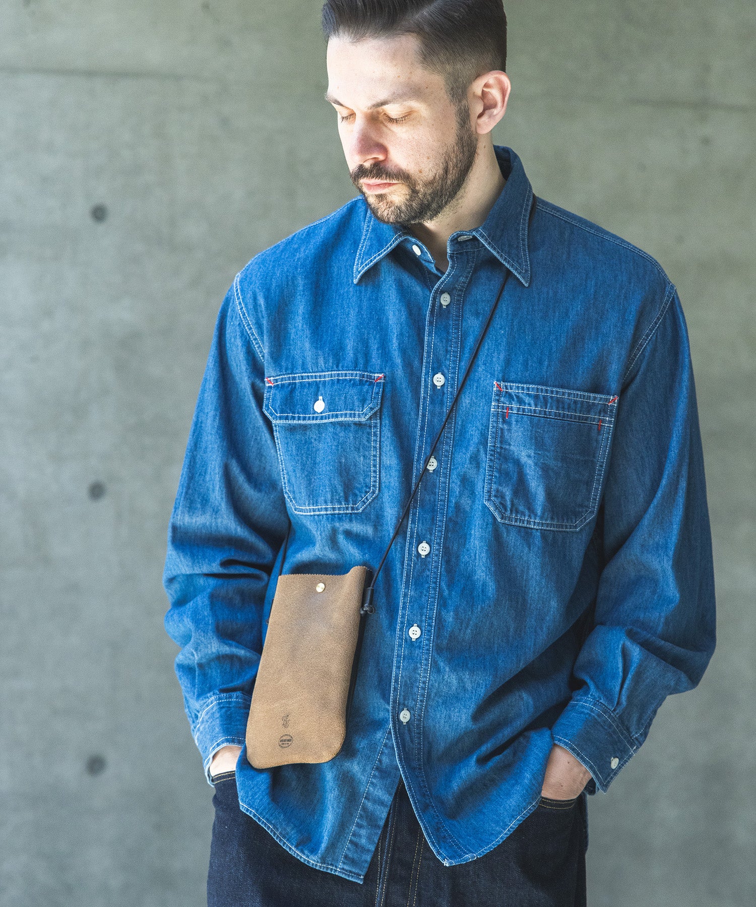 HORWEEN CHROMEXCEL LEATHER / TINY SACOCHE / ME682H – MR.OLIVE