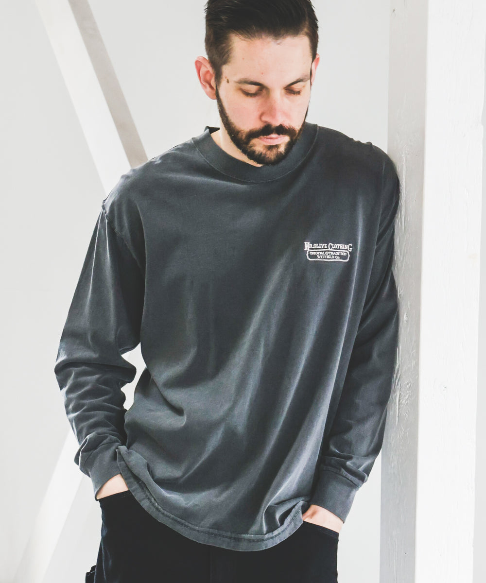 USED 17/1 EMERALD COTTON / EMBROIDERY L/S T-SHIRT