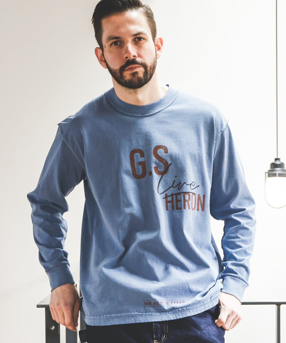 USED 17/1 EMERALD COTTON / GSH PRINT L/S T-SHIRT