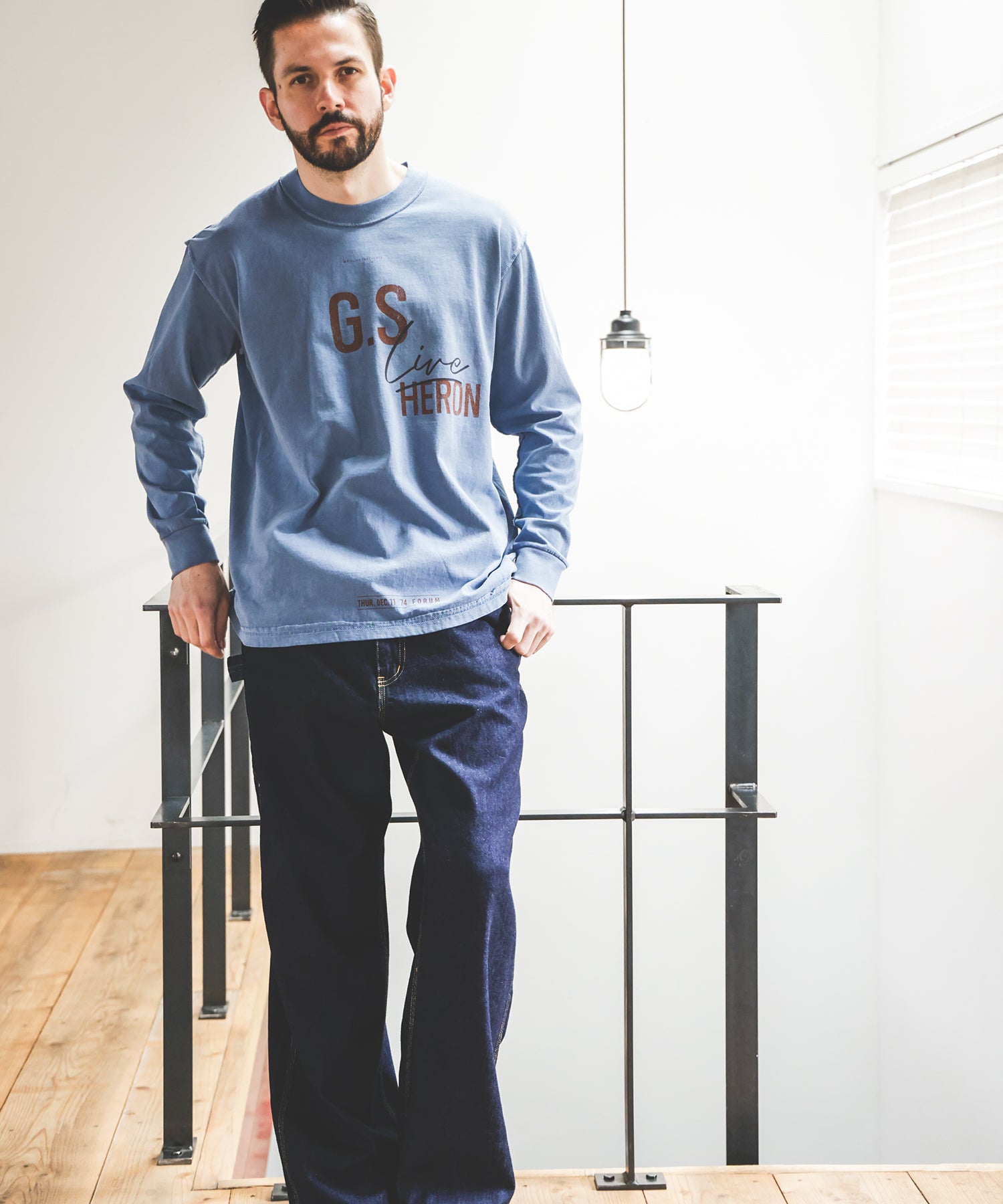 USED 17/1 EMERALD COTTON / GSH PRINT L/S T-SHIRT