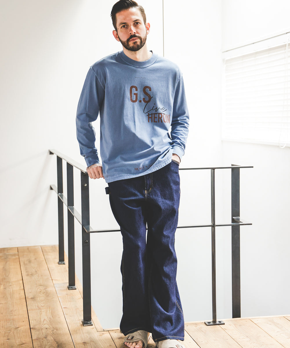 USED 17/1 EMERALD COTTON / GSH PRINT L/S T-SHIRT