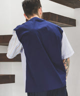MIX MATERIAL / MULTI STRIPE HYBRID T-SHIRT