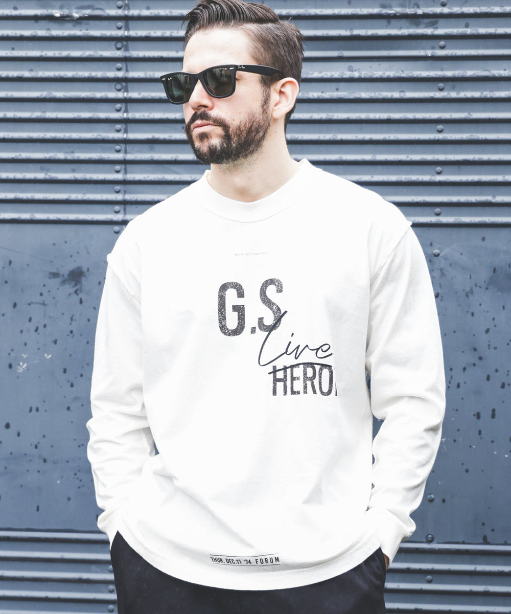 USED 17/1 EMERALD COTTON / GSH PRINT L/S T-SHIRT