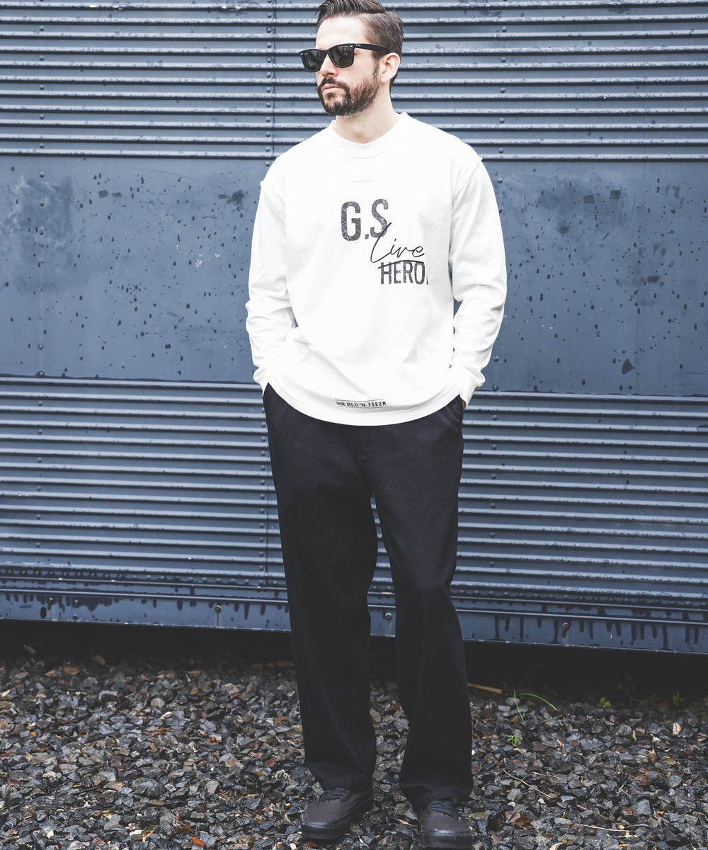 USED 17/1 EMERALD COTTON / GSH PRINT L/S T-SHIRT