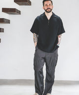 FRENCH LINEN WASHABLE / SHORT SLEEVE CAPRI SHIRT