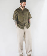 L/R CIRCLE BATIK PATTERN / OPEN COLLAR SHIRT