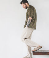 L/R CIRCLE BATIK PATTERN / OPEN COLLAR SHIRT