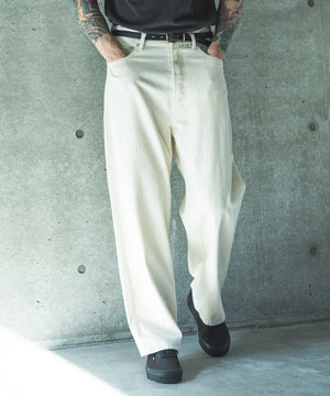 RINSE WASH 8oz DENIM / WASHED WIDE STRIGHT PANTS / M261104