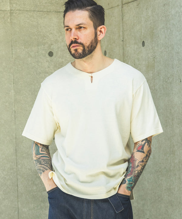 88/12 VINTAGE MATERIAL / KEY NECK T-SHIRT / M261137