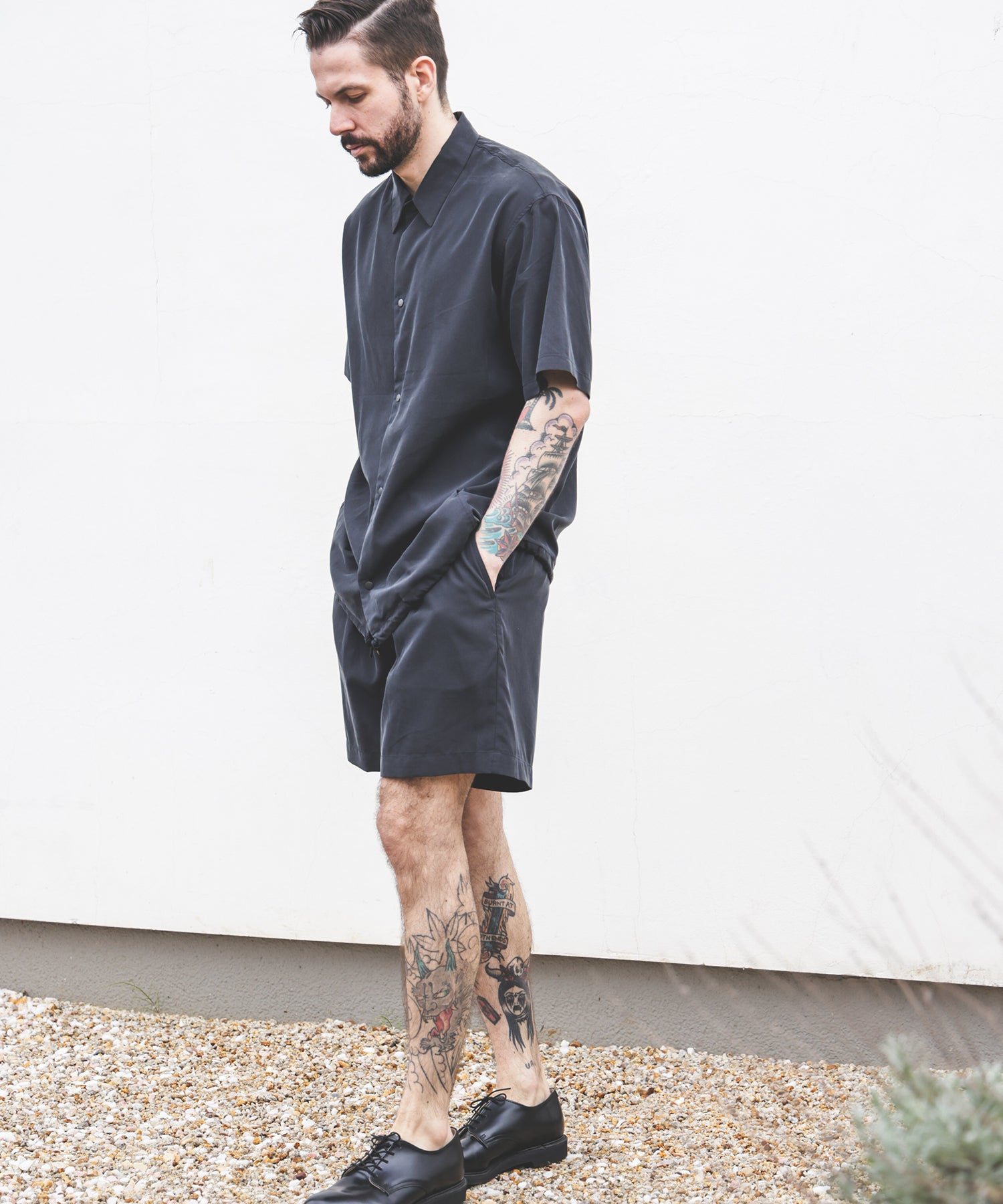 T/R POWDER CLOTH / SHORT SLEEVE COACH SHIRT