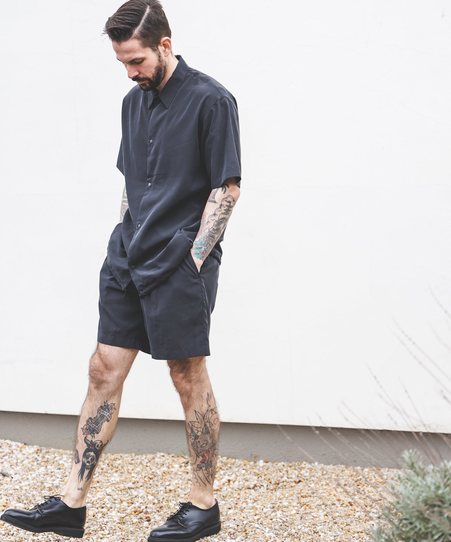 T/R POWDER CLOTH / SHORT SLEEVE COACH SHIRT