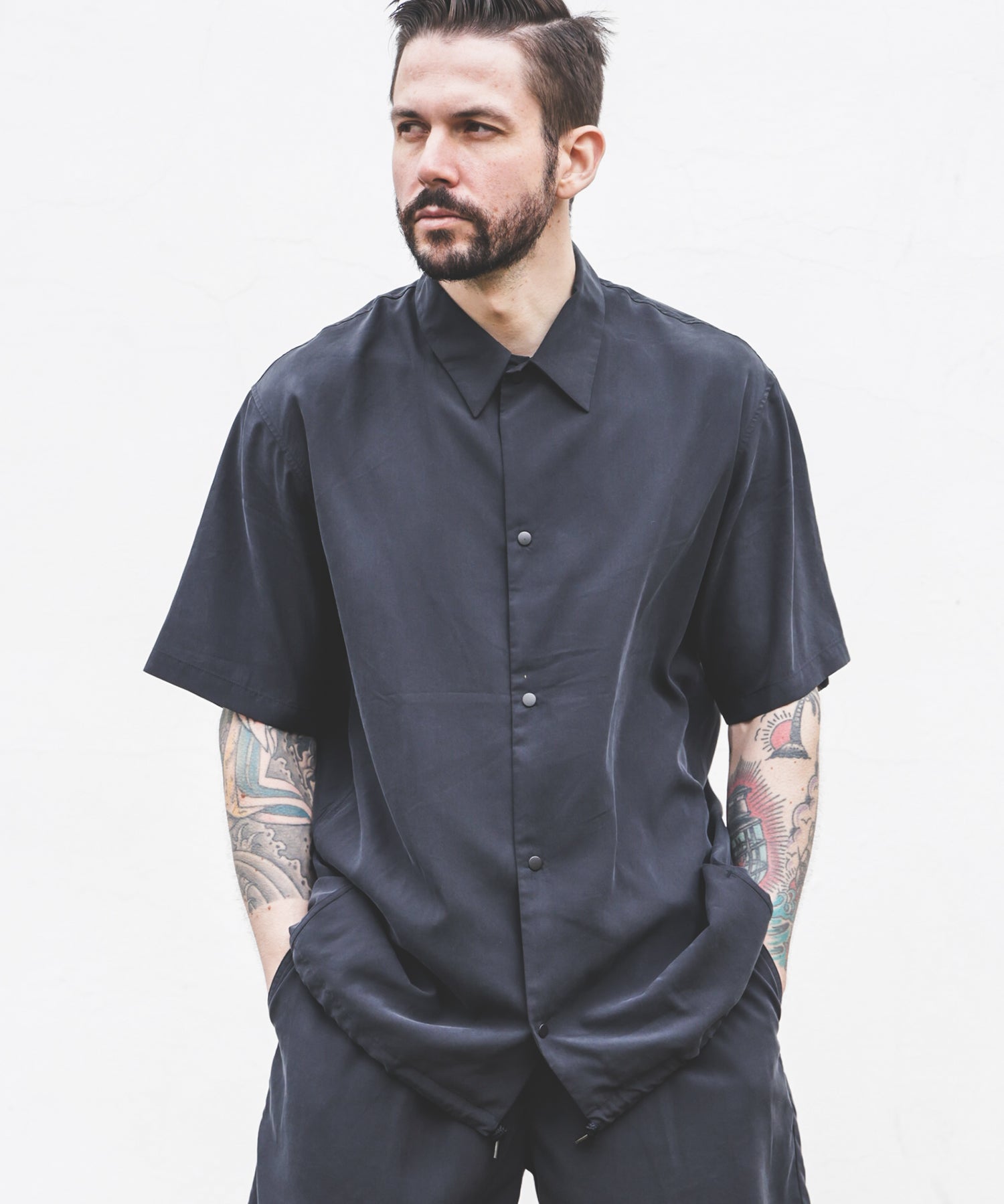 T/R POWDER CLOTH / SHORT SLEEVE COACH SHIRT