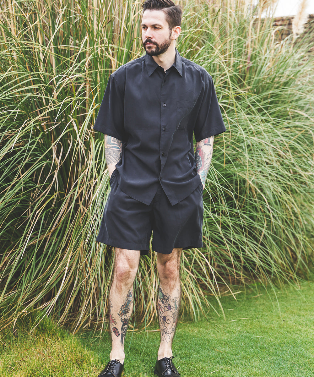 T/R POWDER CLOTH / ONE TACK SHORTS