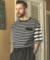SILKET BORDER / FLAP POCKET T-SHIRT