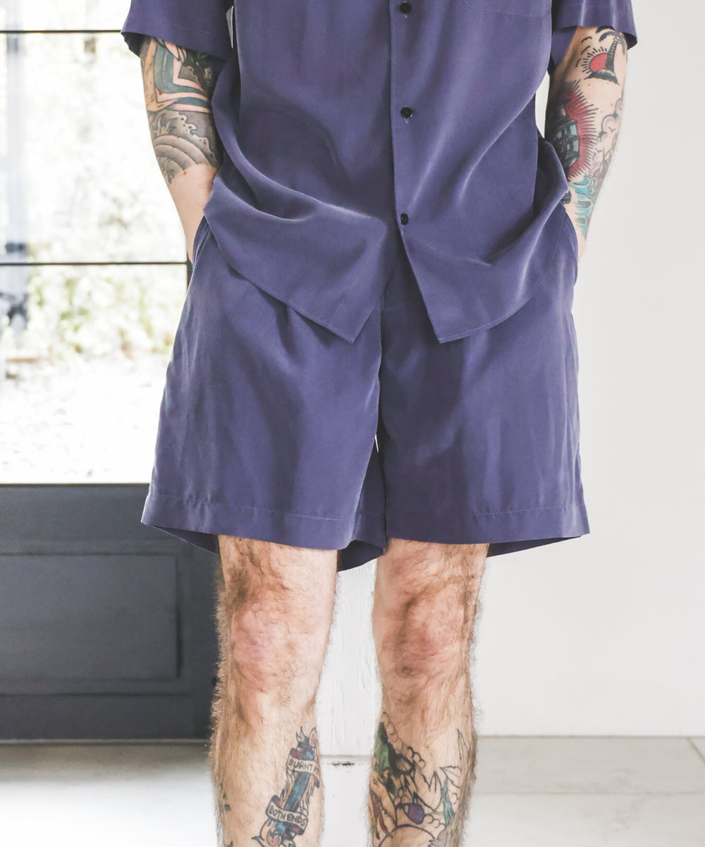T/R POWDER CLOTH / ONE TACK SHORTS