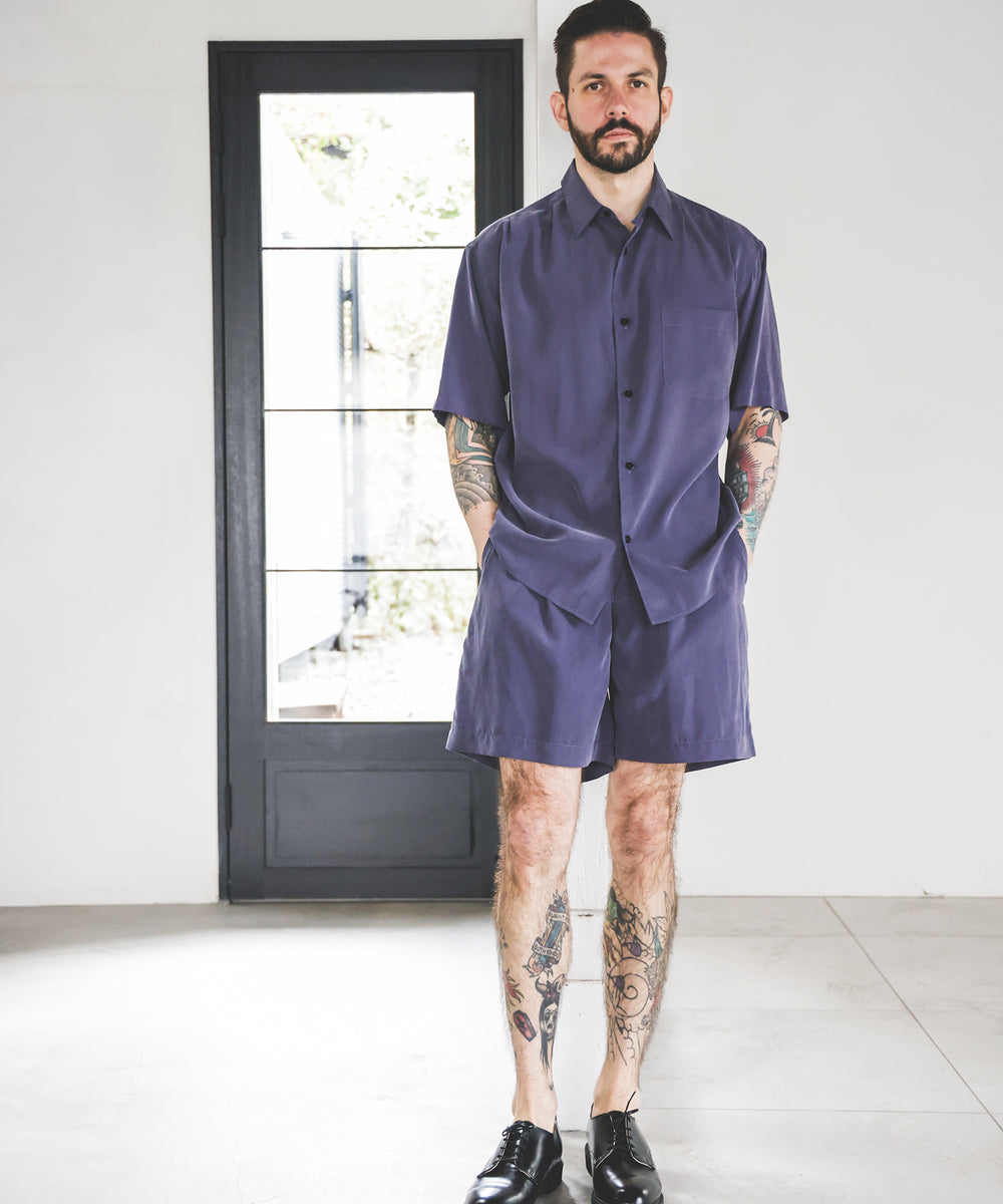 T/R POWDER CLOTH / ONE TACK SHORTS