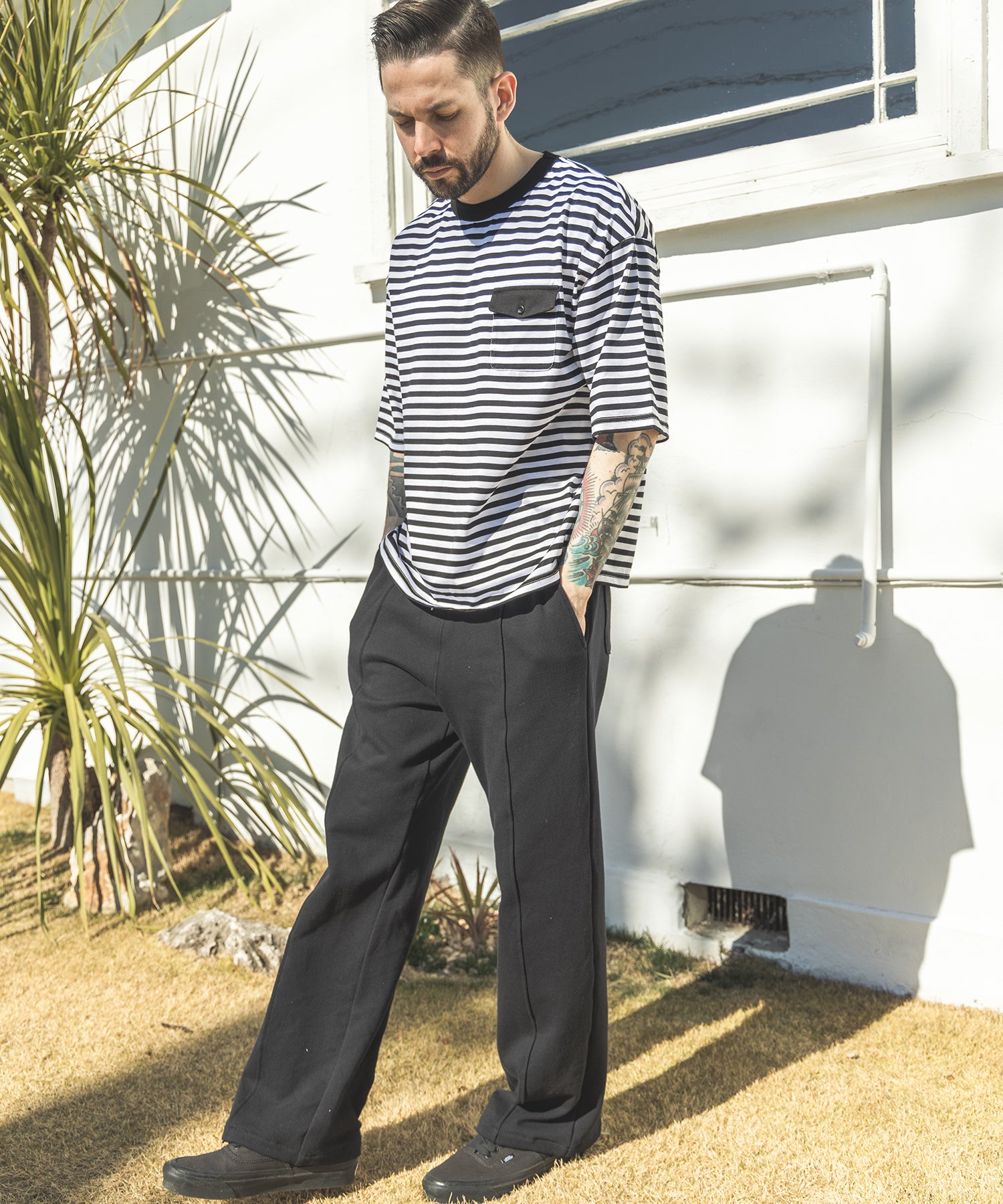 SILKET BORDER / FLAP POCKET T-SHIRT