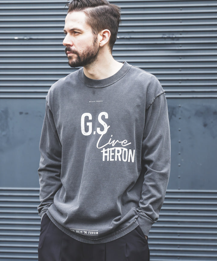 USED 17/1 EMERALD COTTON / GSH PRINT L/S T-SHIRT
