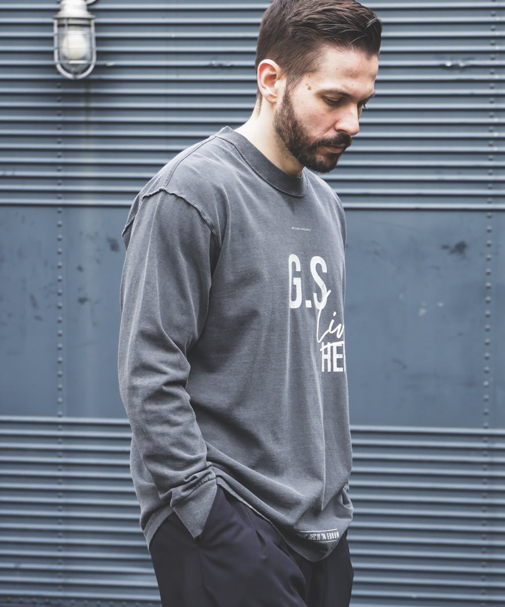 USED 17/1 EMERALD COTTON / GSH PRINT L/S T-SHIRT