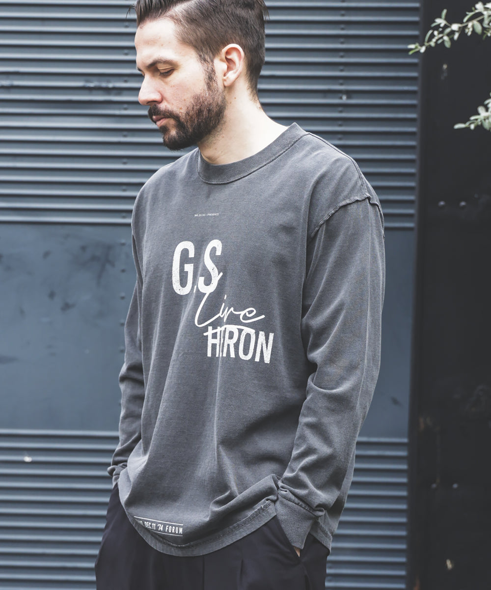 USED 17/1 EMERALD COTTON / GSH PRINT L/S T-SHIRT