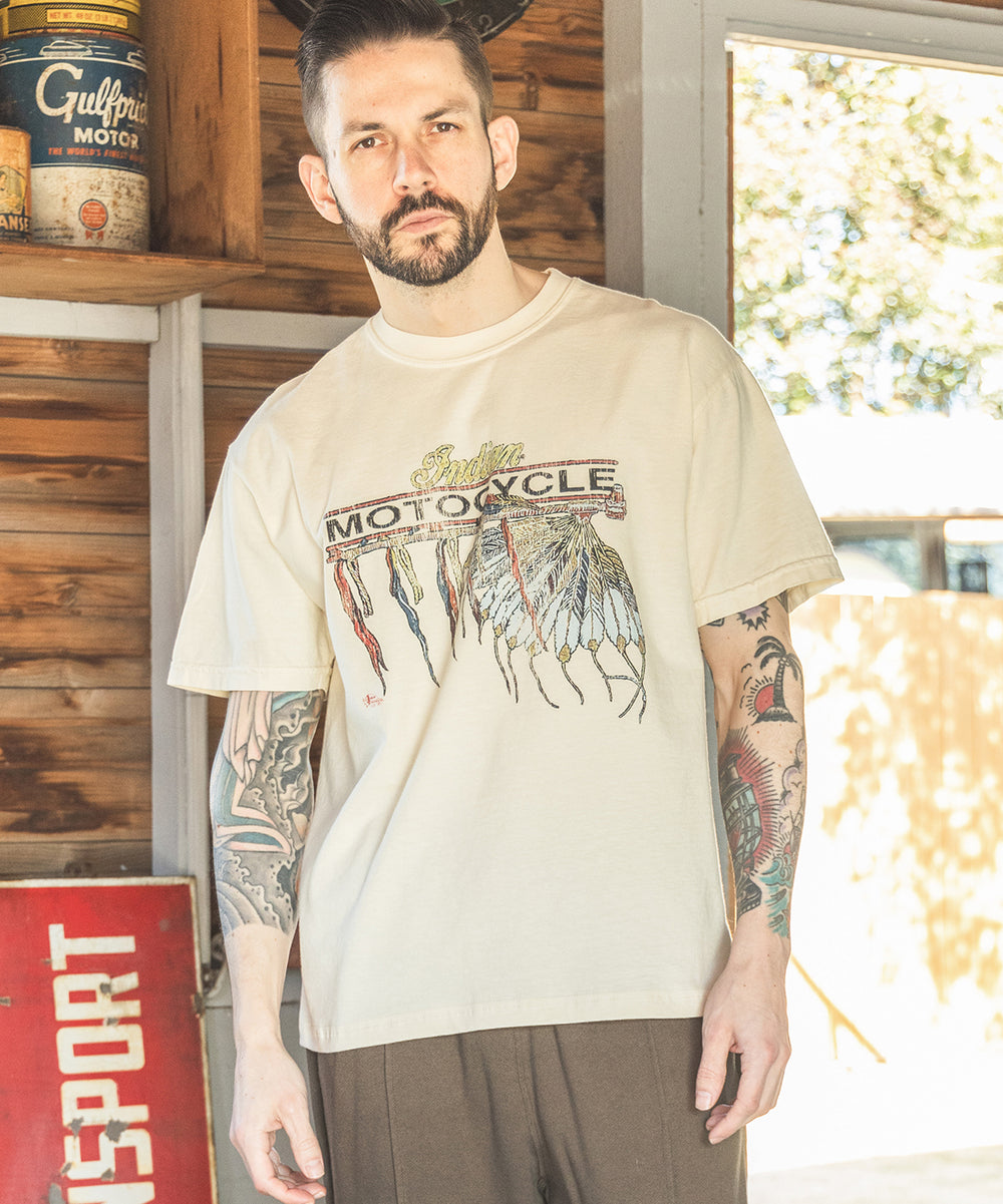 INDIAN MOTOCYCLE COLLABORATION / USED PRINT T-SHIRT TYPE-A