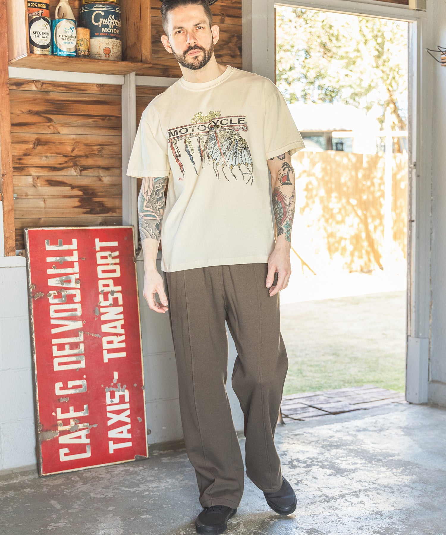 INDIAN MOTOCYCLE COLLABORATION / USED PRINT T-SHIRT TYPE-A