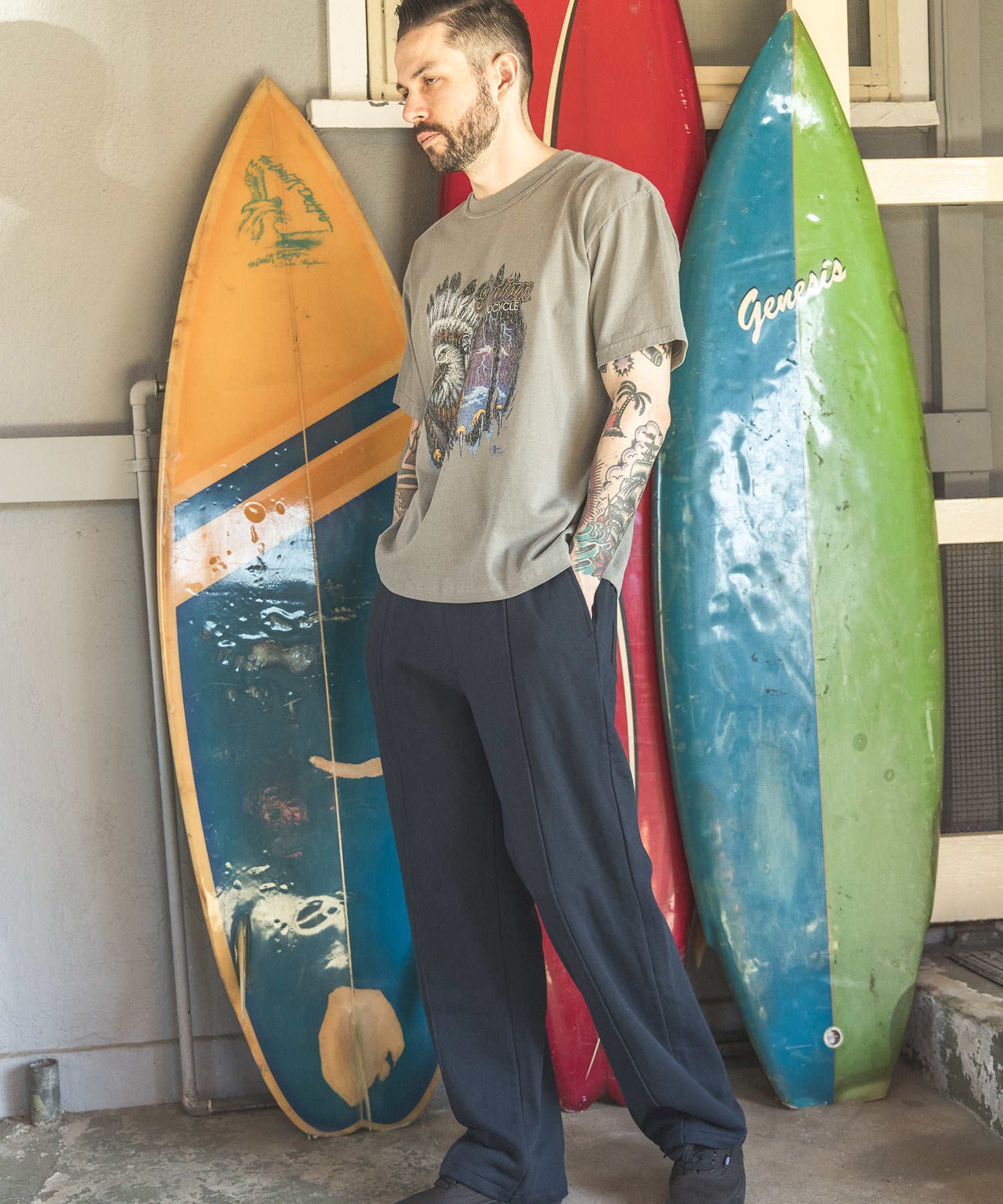 ALL SEASONS URAKE / PINTUCK SWEAT PANTS