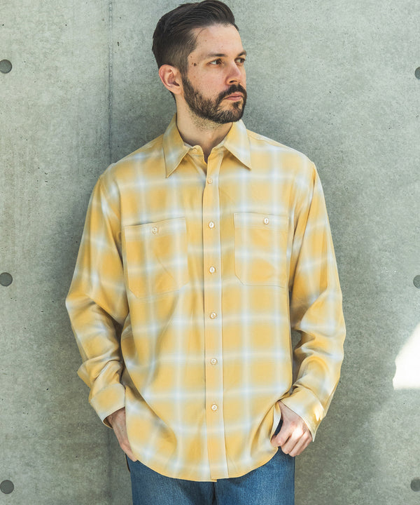 RAYON OMBRE CHECK / WORK SHIRT / M261115