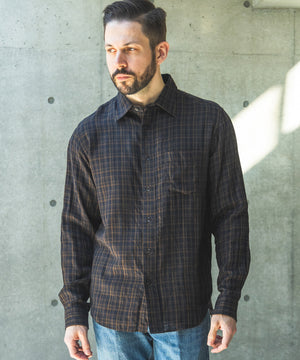 【予約商品】DOUBLE GAUZE MADRAS CHECK / REGULAR COLLAR SHIRT / M261114