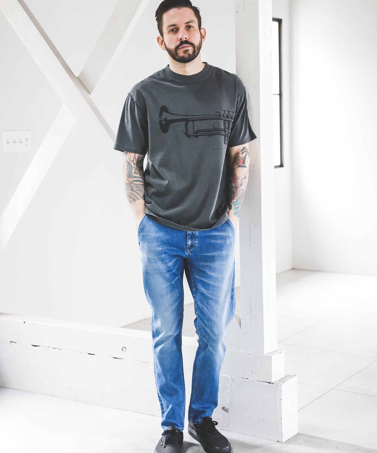 USED 17/1 EMERALD COTTON / TRUMPET S/S T-SHIRT