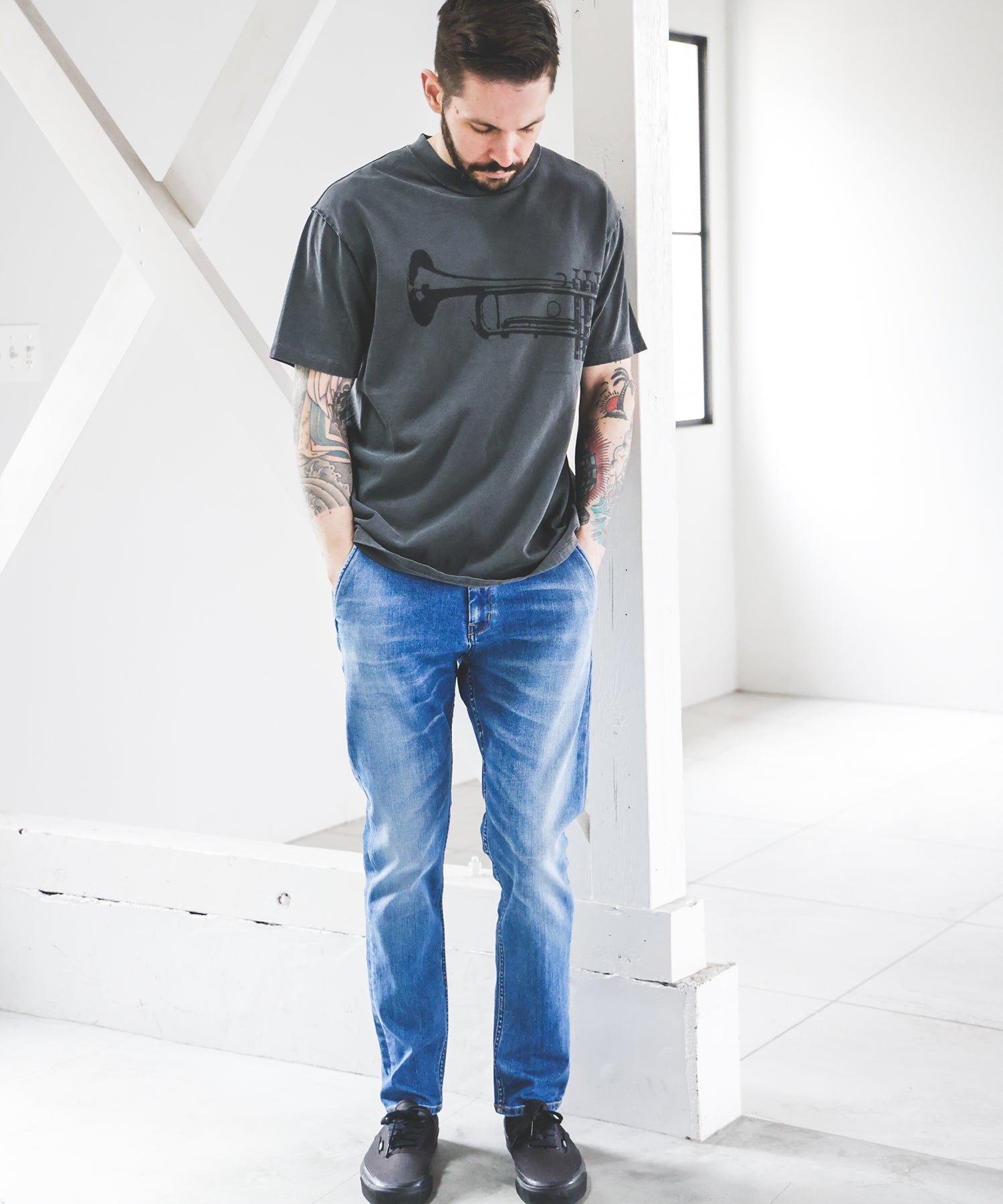 USED 17/1 EMERALD COTTON / TRUMPET S/S T-SHIRT