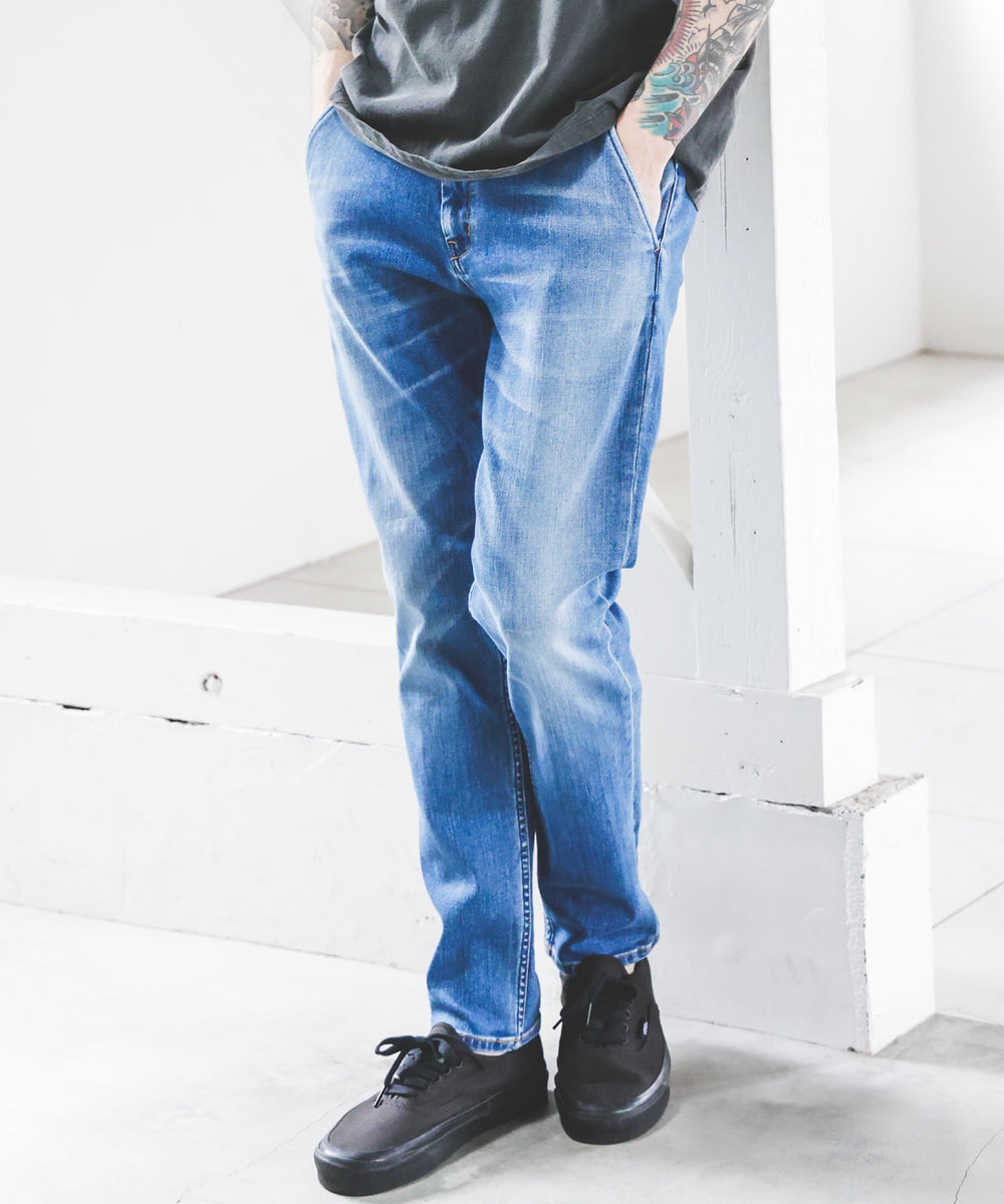 SUPER STRETCH DENIM / USED WASH SLIM PANTS