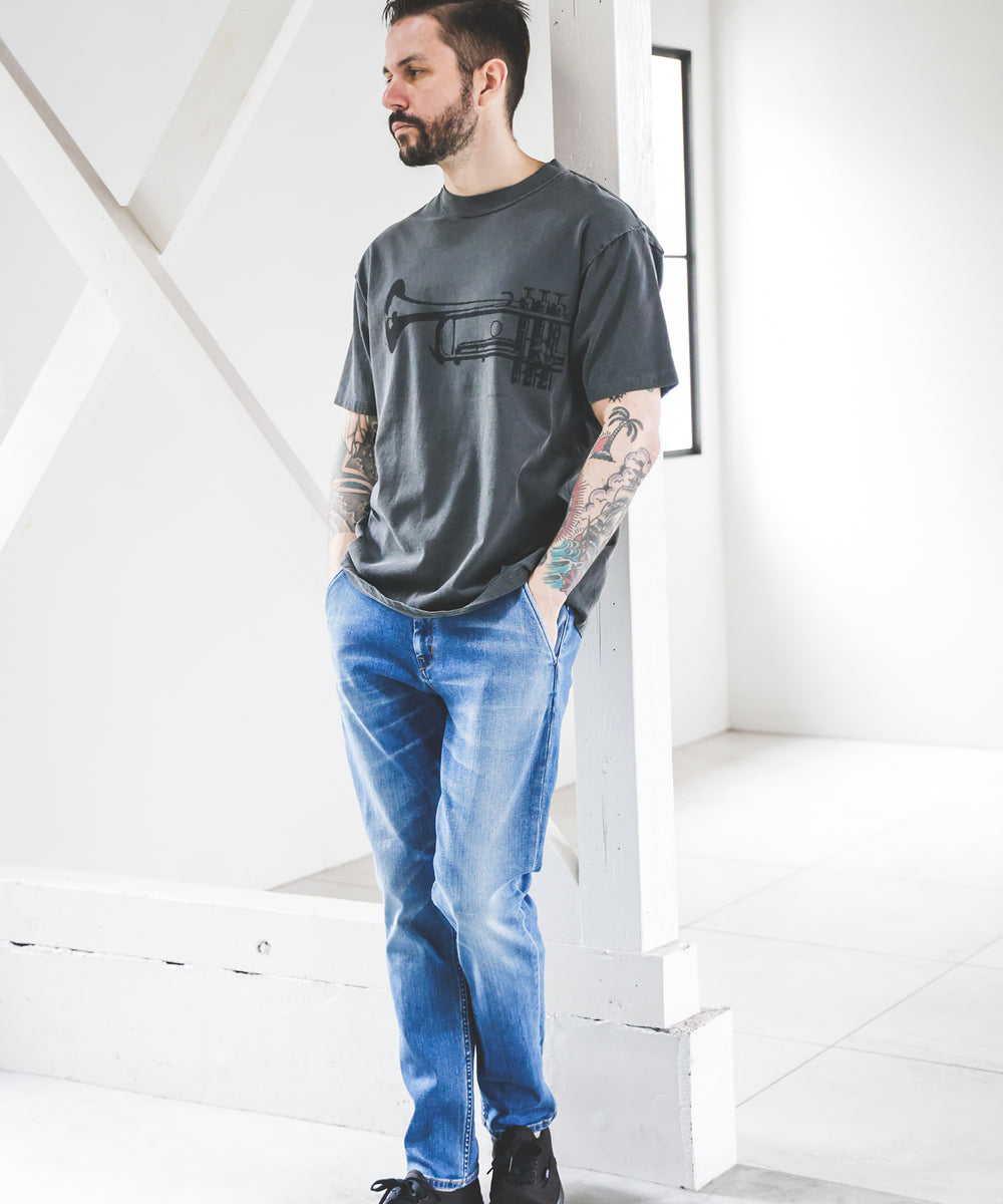 SUPER STRETCH DENIM / USED WASH SLIM PANTS