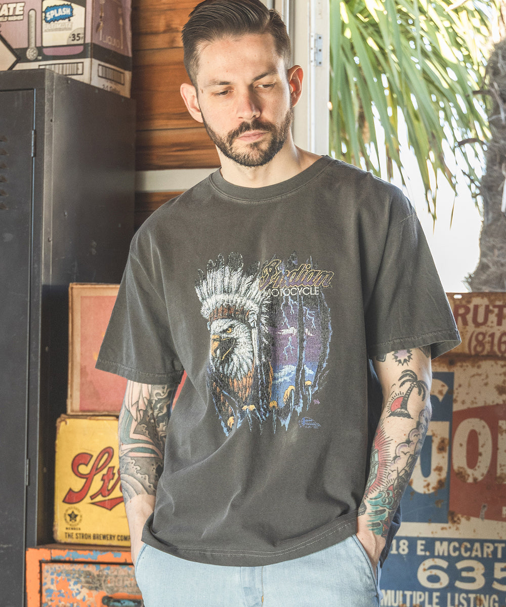 INDIAN MOTOCYCLE COLLABORATION / USED PRINT T-SHIRT TYPE-B