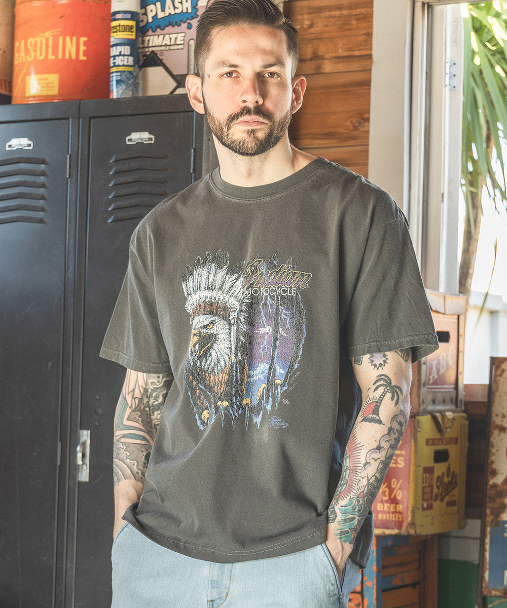INDIAN MOTOCYCLE COLLABORATION / USED PRINT T-SHIRT TYPE-B