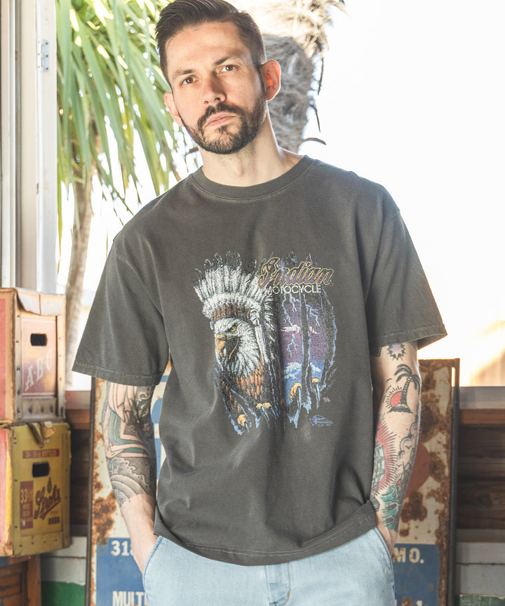 INDIAN MOTOCYCLE COLLABORATION / USED PRINT T-SHIRT TYPE-B