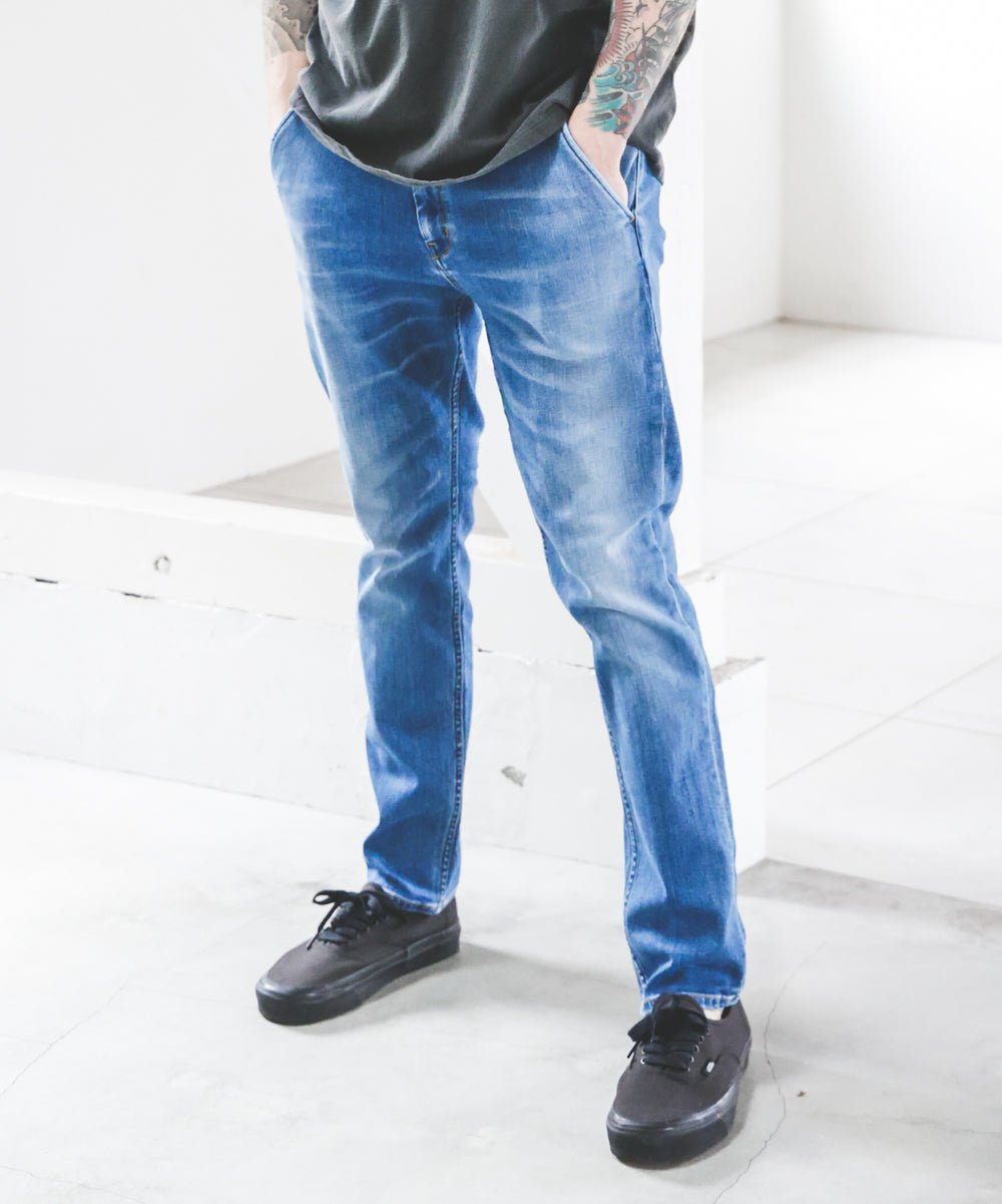 SUPER STRETCH DENIM / USED WASH SLIM PANTS