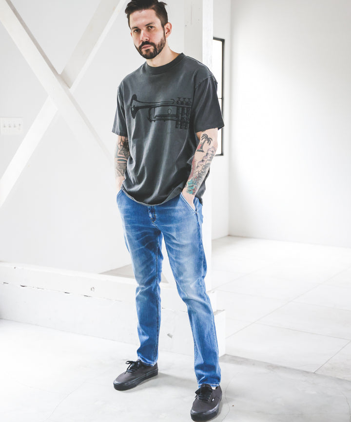 SUPER STRETCH DENIM / USED WASH SLIM PANTS