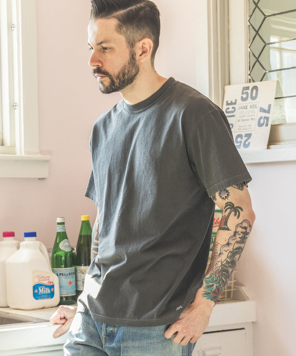 LOOP-WHEELED PLAIN KNIT / USED ONE POINT T-SHIRT