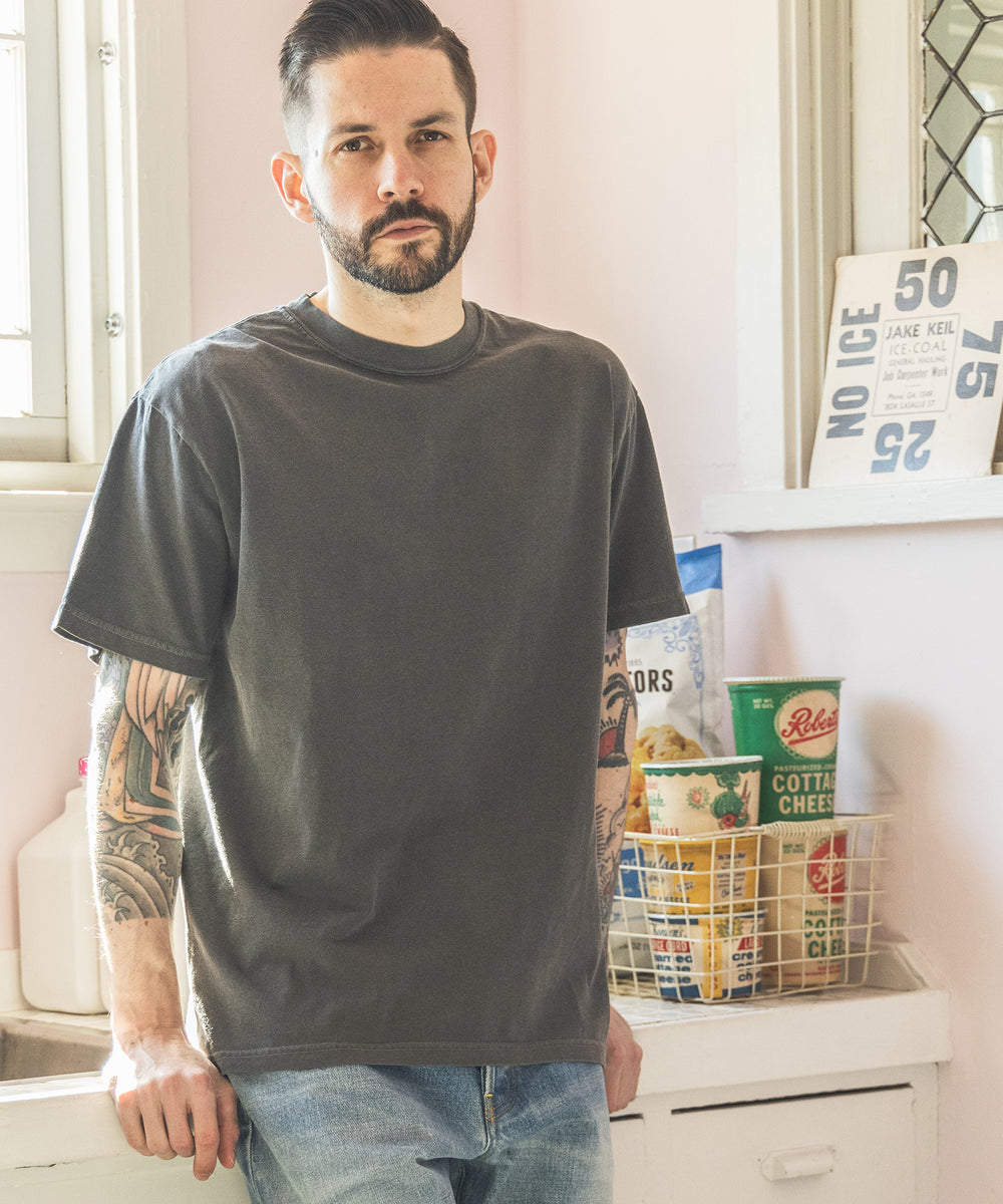 LOOP-WHEELED PLAIN KNIT / USED ONE POINT T-SHIRT