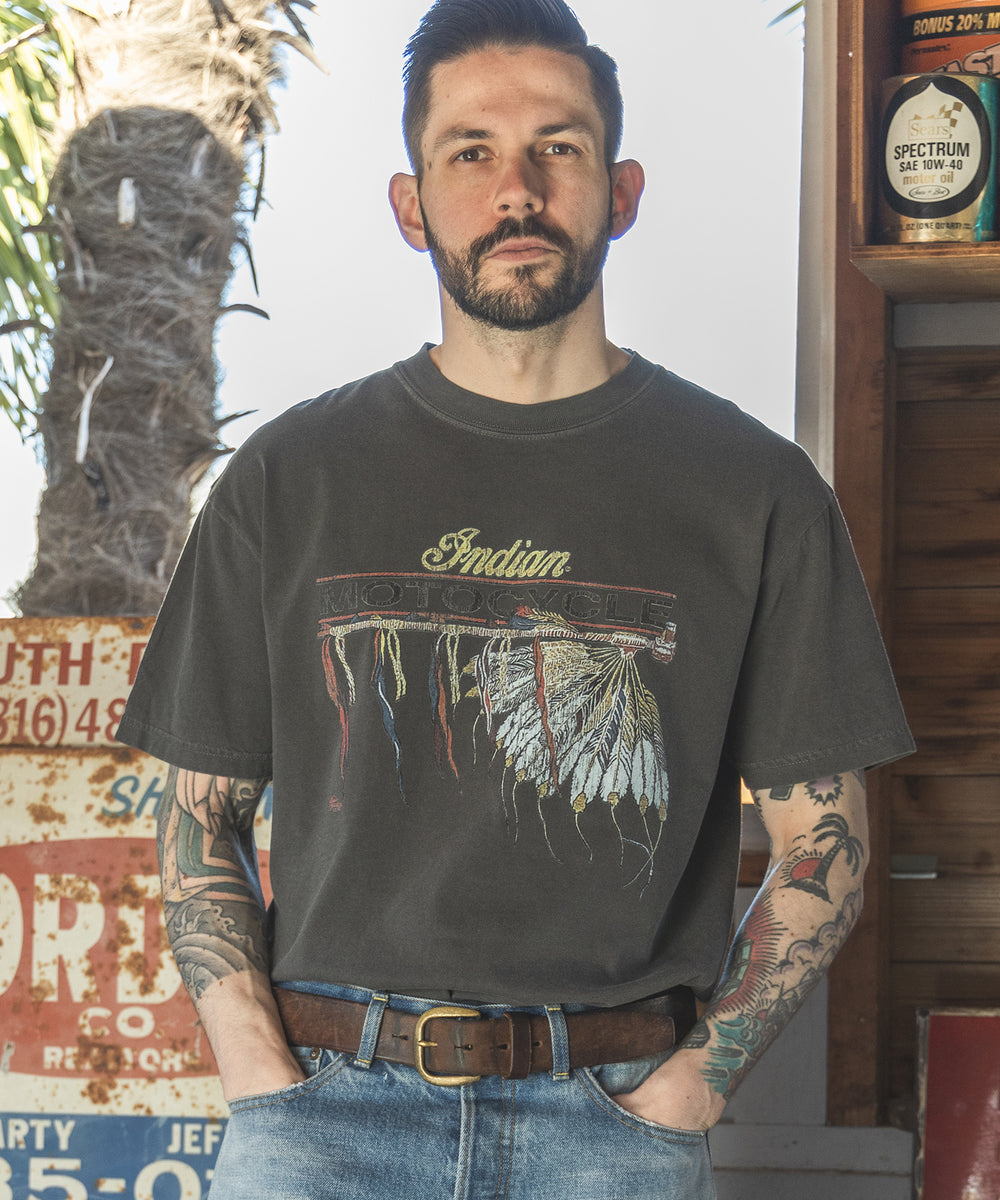 INDIAN MOTOCYCLE COLLABORATION / USED PRINT T-SHIRT TYPE-A