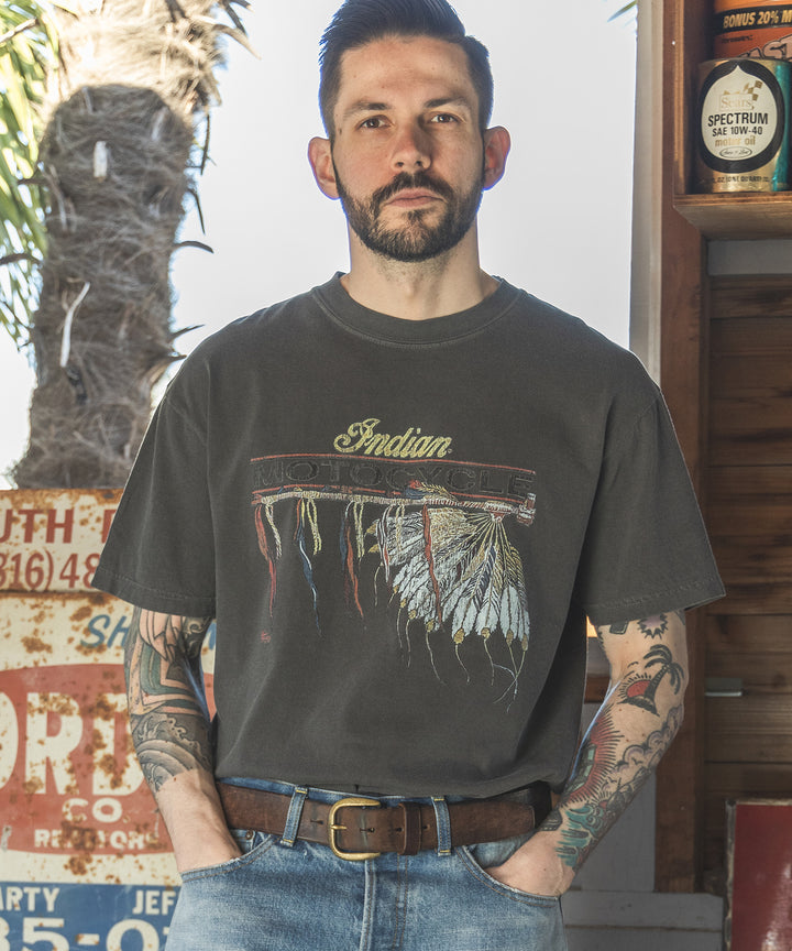 INDIAN MOTOCYCLE COLLABORATION / USED PRINT T-SHIRT TYPE-A