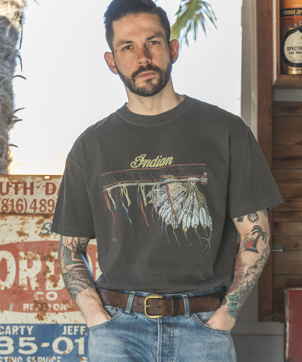 INDIAN MOTOCYCLE COLLABORATION / USED PRINT T-SHIRT TYPE-A