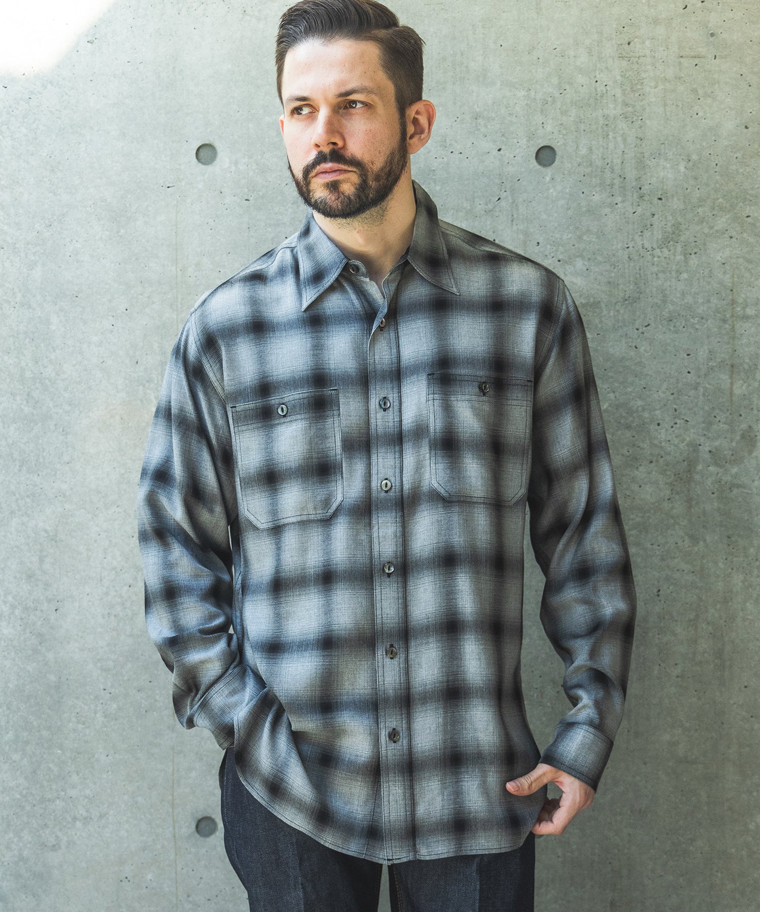 【予約商品】RAYON OMBRE CHECK / WORK SHIRT / M261115